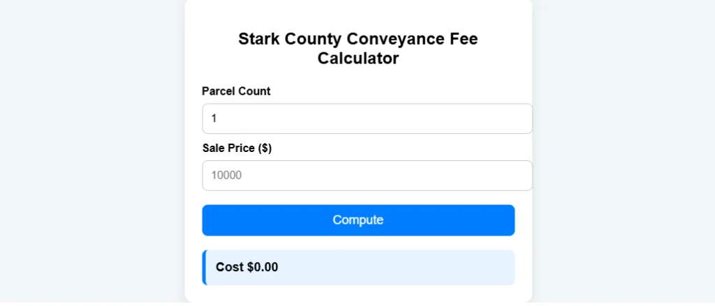 Stark County Ohio Conveyance Fee Calculator