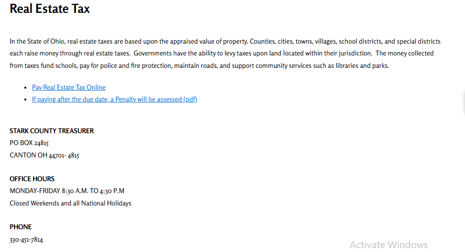 Stark County Ohio Property Tax Distribution